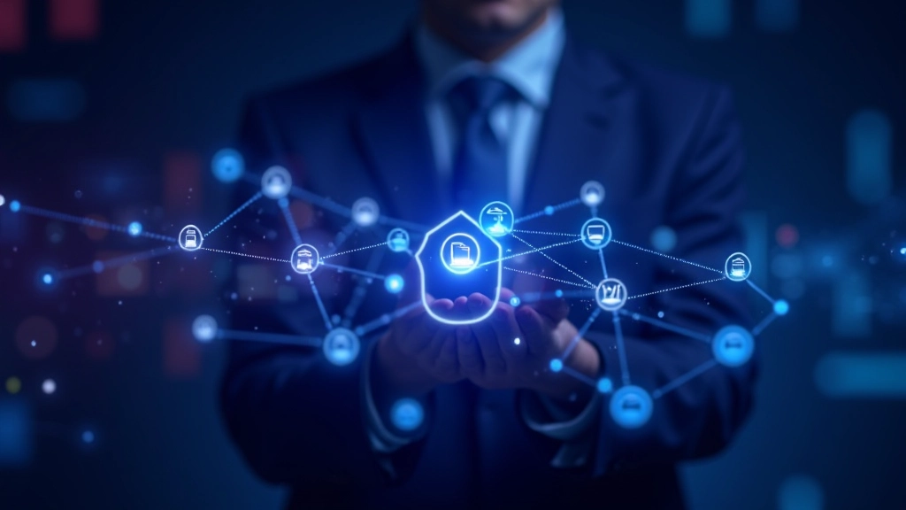 Digital transformation concept showing interconnected network nodes and technology infrastructure visualization