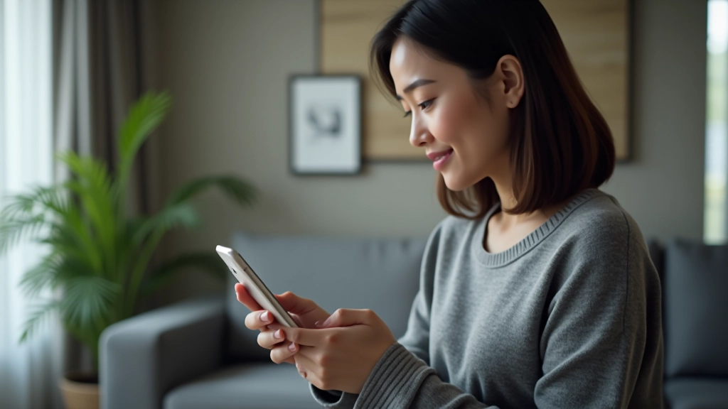 Person browsing mobile marketplace app showing multiple vendor storefronts with product cards and ratings